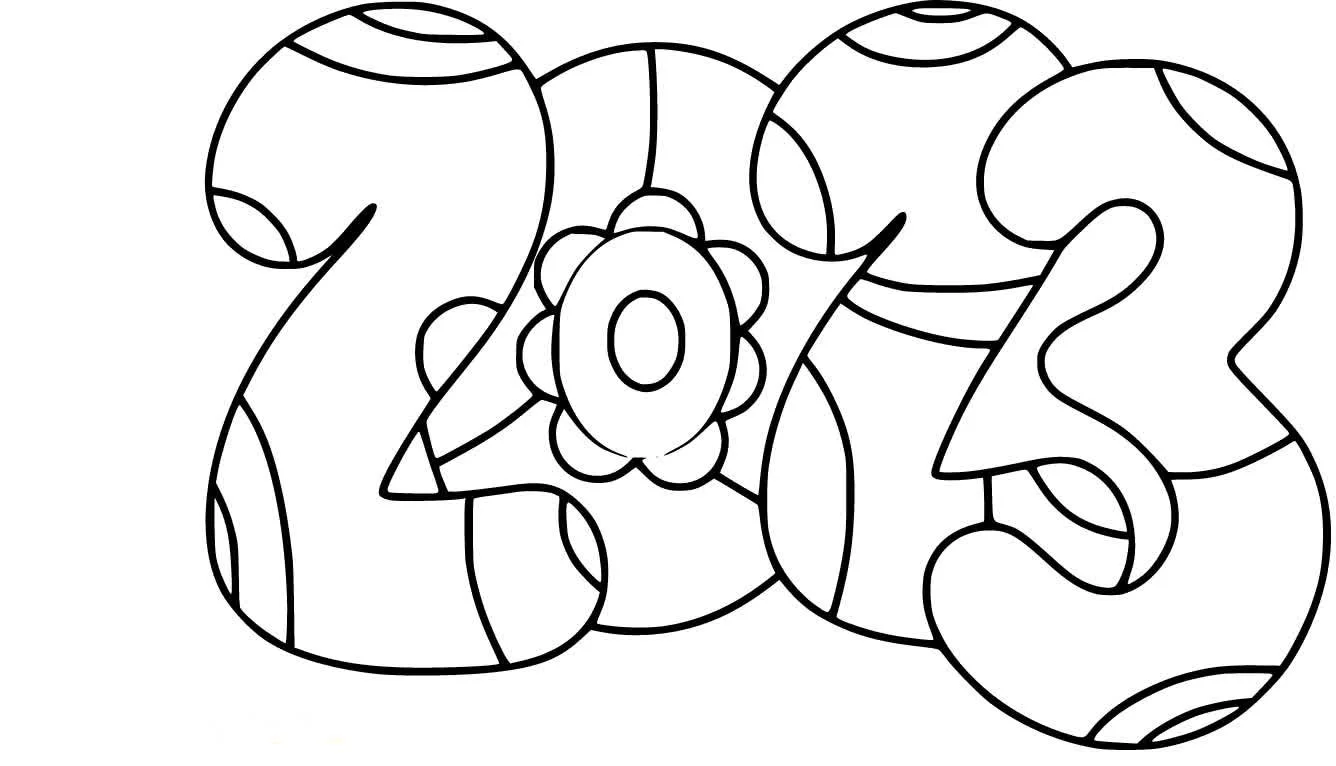 Happy New Years Coloring Pages 2023 9