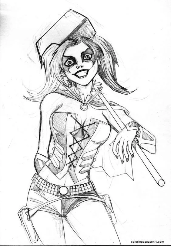 Harley Quinn Para Colorear 25