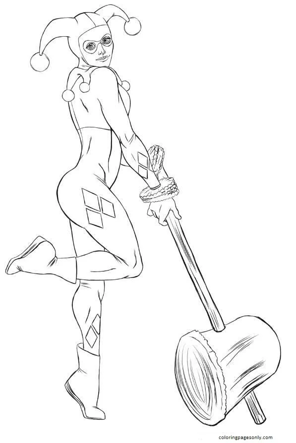 Harley Quinn Para Colorear 30