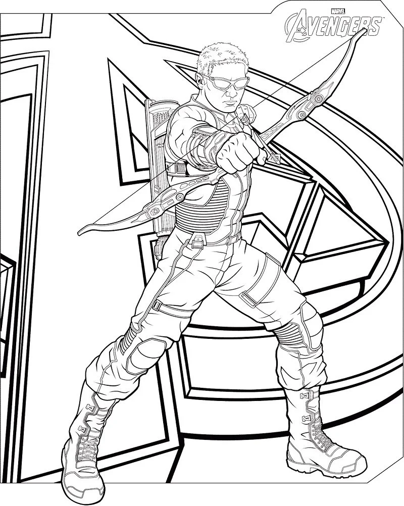 Hawkeye Coloring Pages 2