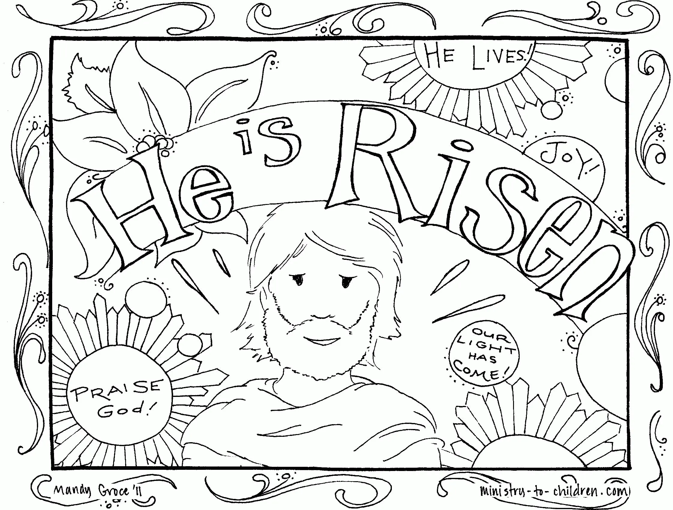 He Is Risen Coloring Pages 1