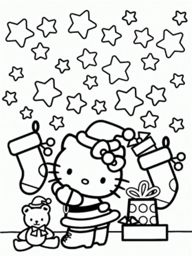 Desenhos de Natal Da Hello Kitty Para Colorir 11