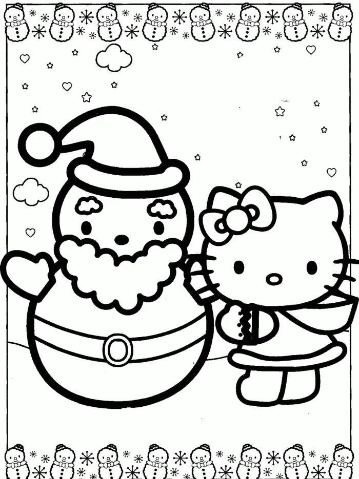 Desenhos de Natal Da Hello Kitty Para Colorir 13