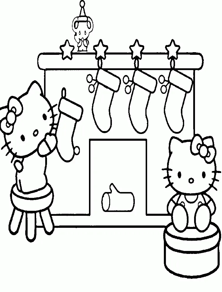 Desenhos de Natal Da Hello Kitty Para Colorir 14