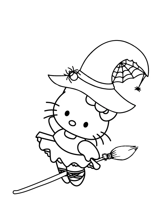 Hello Kitty Halloween Coloring Pages 15