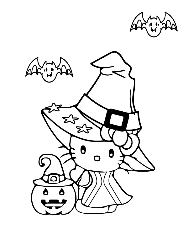 Hello Kitty Halloween Coloring Pages 6