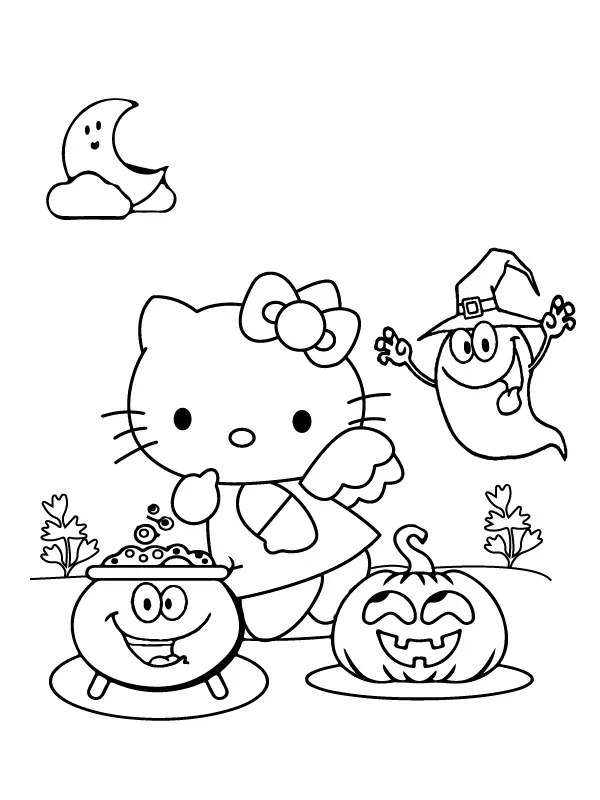 Hello Kitty Halloween Coloring Pages 9