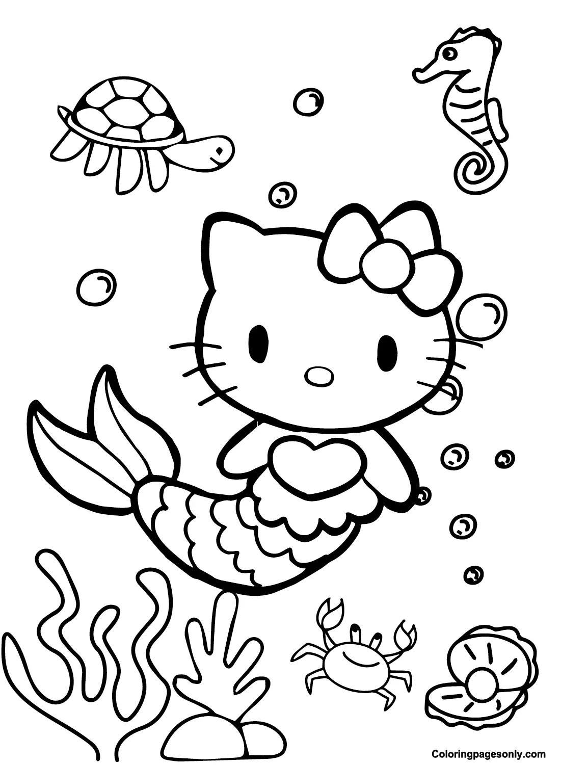 Hello Kitty Meerjungfrau Ausmalbilder 2