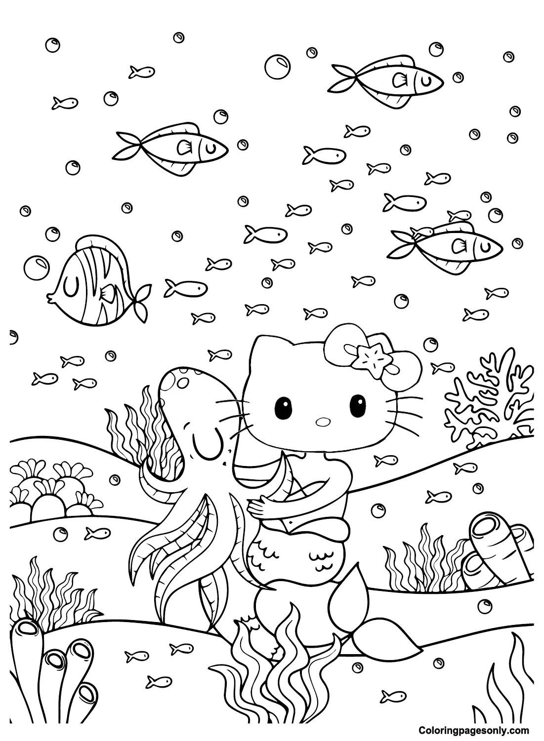 Hello Kitty Meerjungfrau Ausmalbilder 6