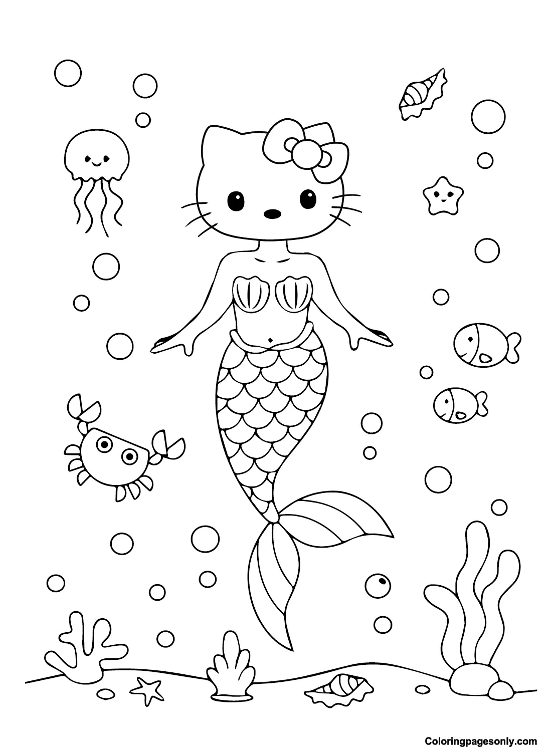 Hello Kitty Meerjungfrau Ausmalbilder 8