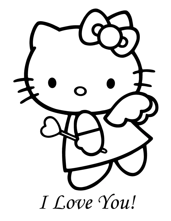 Hello Kitty Para San Valentin Para Colorear 3