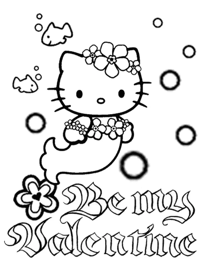 Hello Kitty Para San Valentin Para Colorear 30