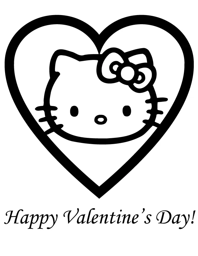 Hello Kitty Para San Valentin Para Colorear 4