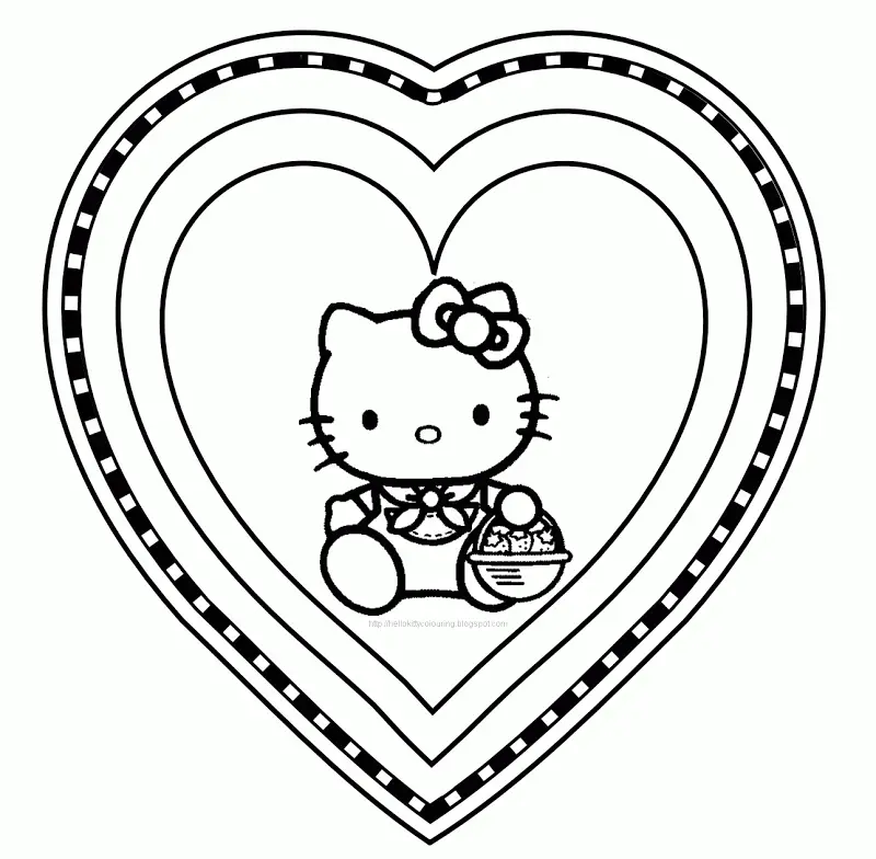Hello Kitty Para San Valentin Para Colorear 7