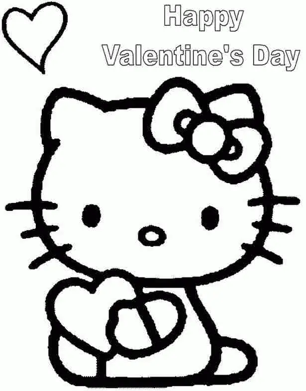 Hello Kitty Para San Valentin Para Colorear 9