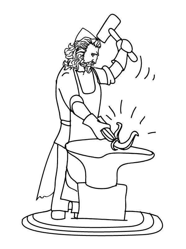 Hefesto Para Colorear 4