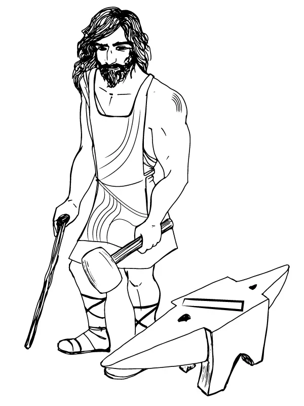 Hefesto Para Colorear 6