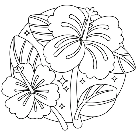 Hibiskus Ausmalbilder 13
