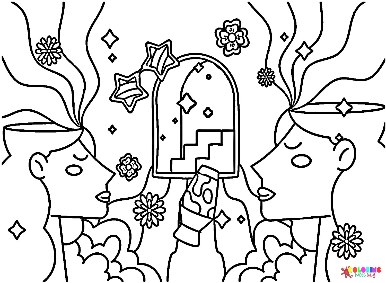 Hippie Ausmalbilder 1