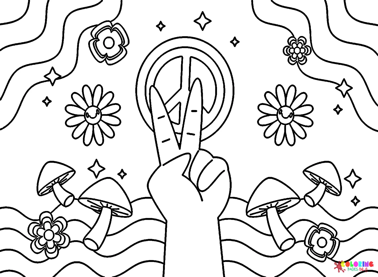 Hippie Ausmalbilder