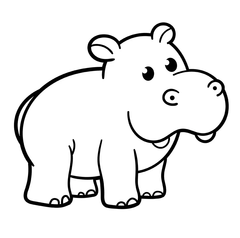 Hippo Coloring Pages 17