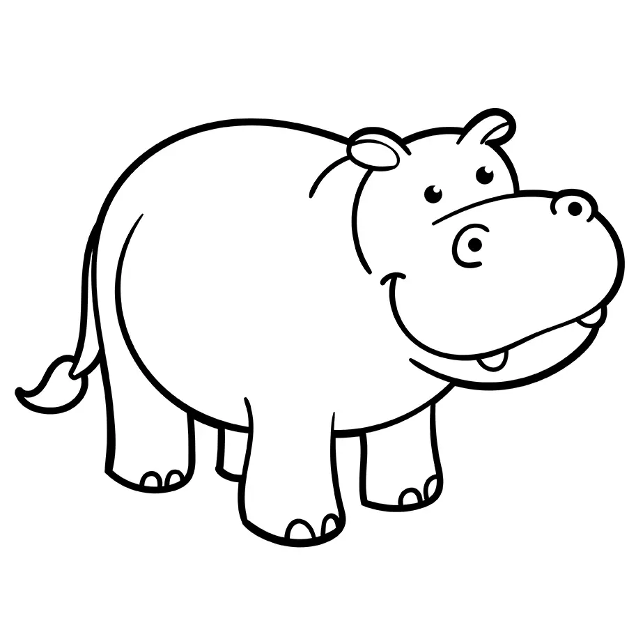 Hippo Coloring Pages 2