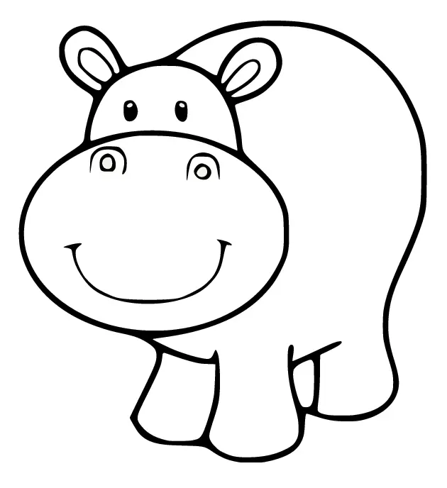 Hippo Coloring Pages 4
