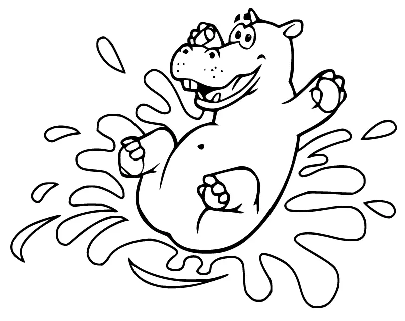 Hippo Coloring Pages 74