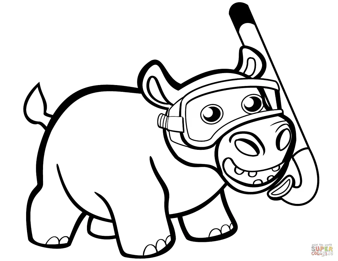 Hippo Coloring Pages 75
