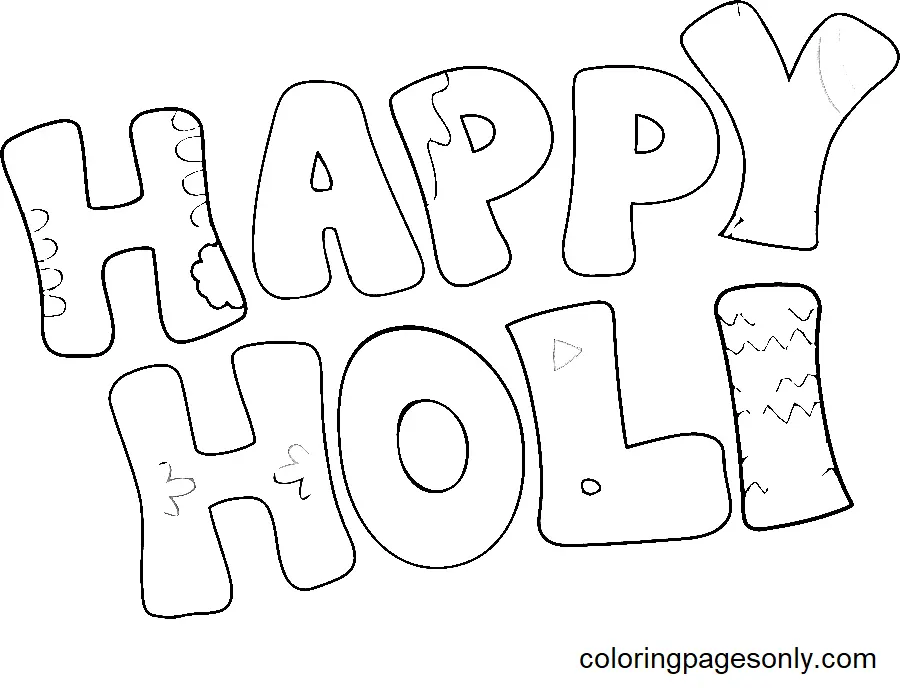 Holi Coloring Pages 15