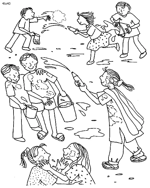 Holi Coloring Pages 4