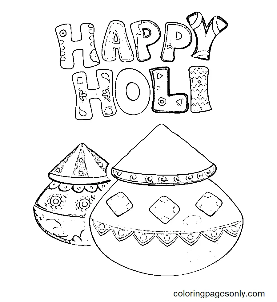Holi Coloring Pages 8
