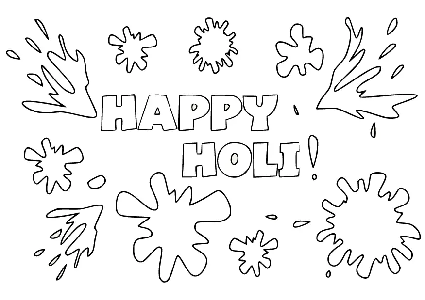 Holi Coloring Pages 9