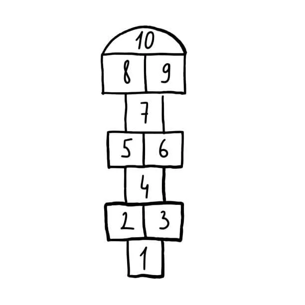 Hüpfspiel Ausmalbilder 10