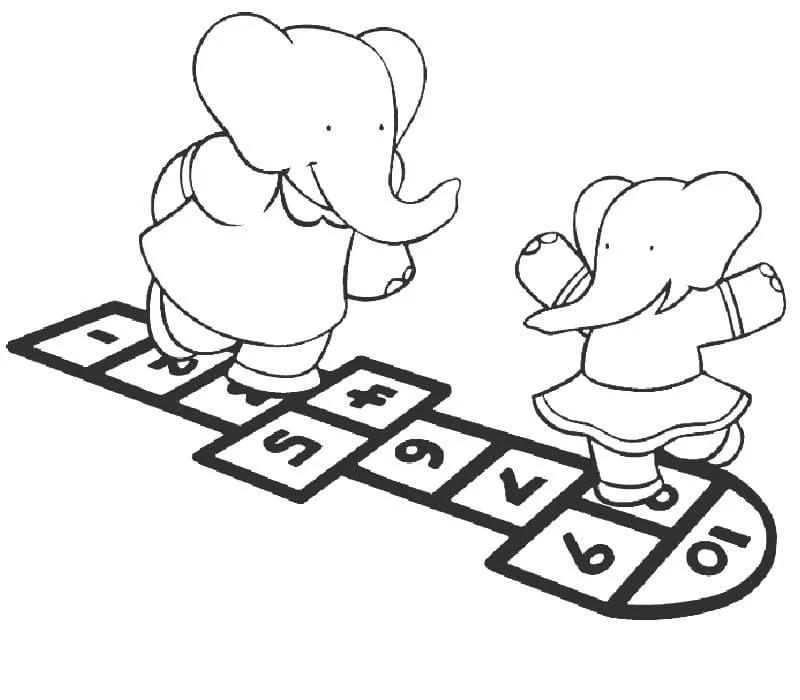 Hüpfspiel Ausmalbilder 27