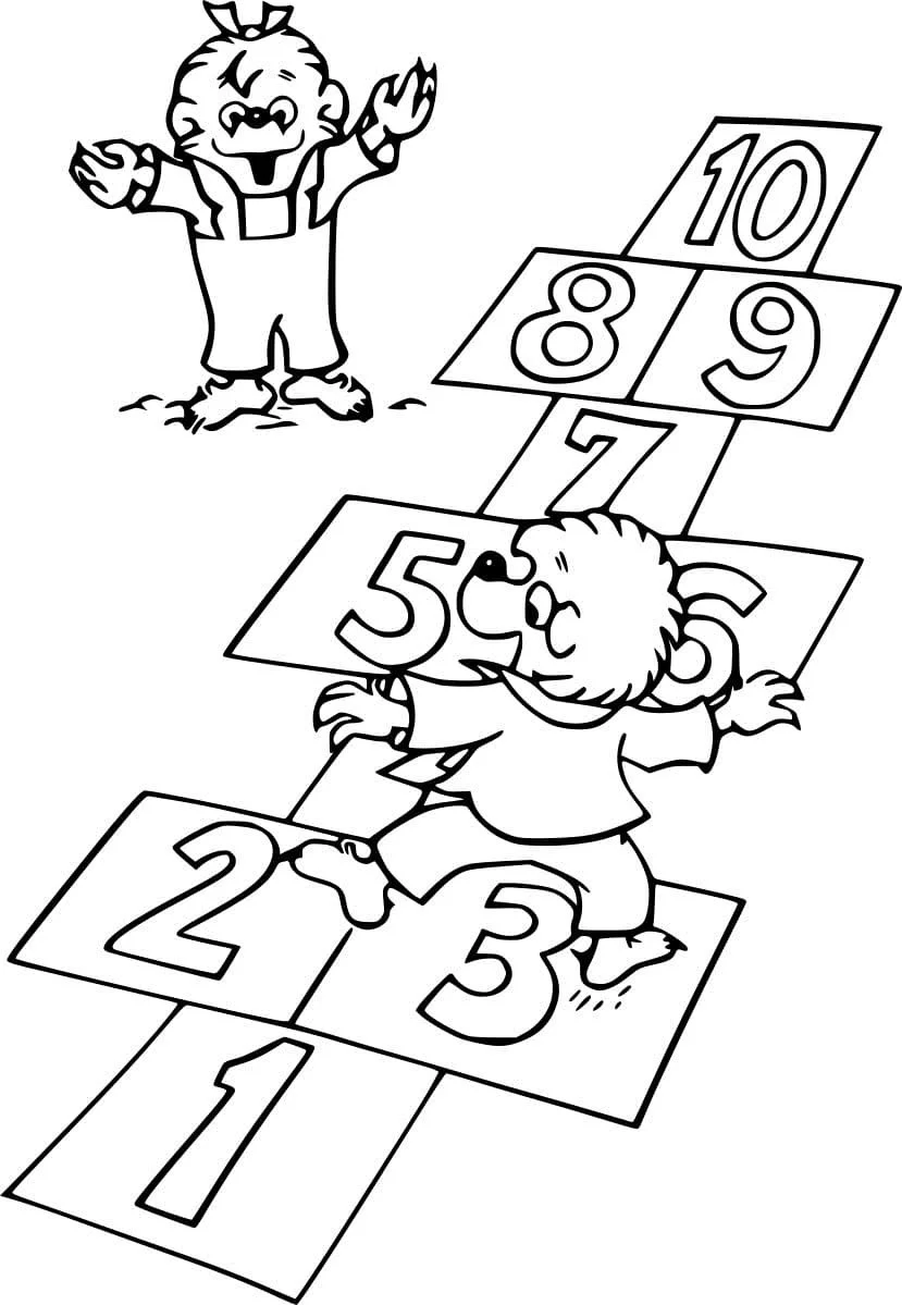 Hüpfspiel Ausmalbilder 34