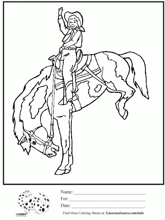 Caballo Y Jinete Para Colorear 11