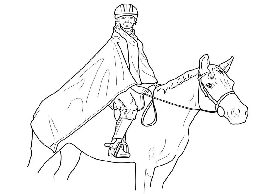 Caballo Y Jinete Para Colorear 15