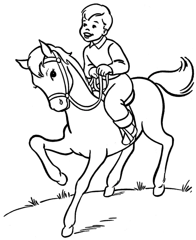 Caballo Y Jinete Para Colorear 2