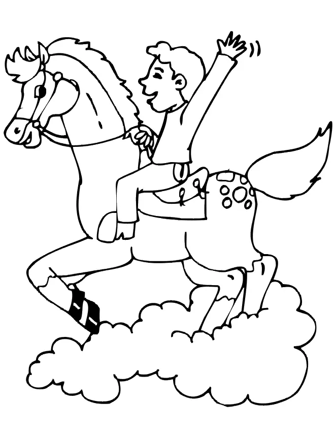 Caballo Y Jinete Para Colorear 8