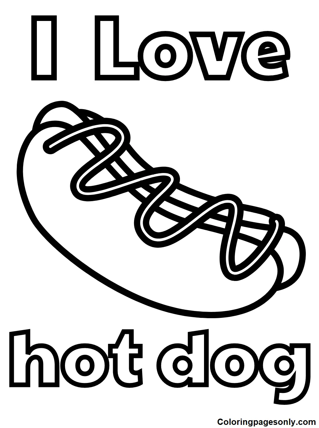 Hot Dog Coloring Pages 1