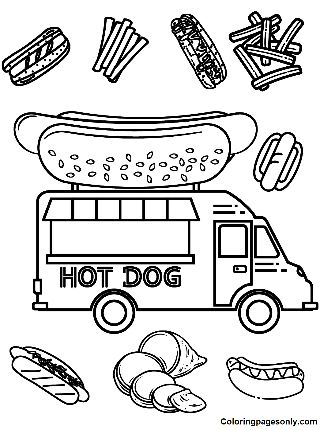Hot Dog Coloring Pages 14