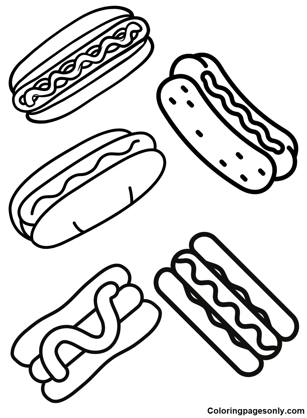 Hot Dog Coloring Pages 2