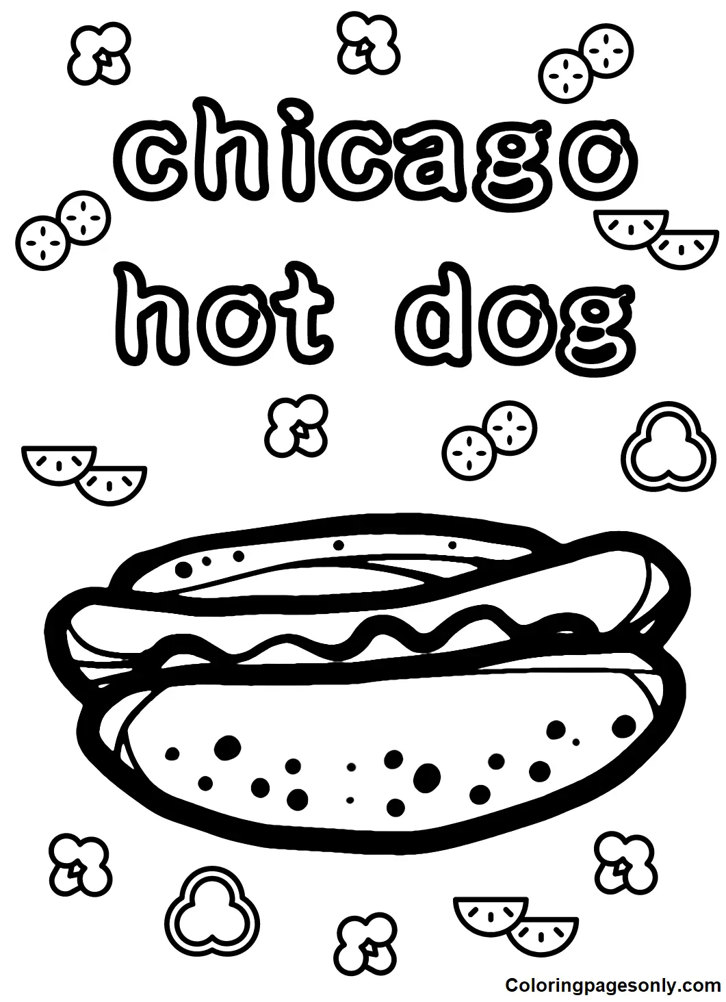 Hot Dog Ausmalbilder