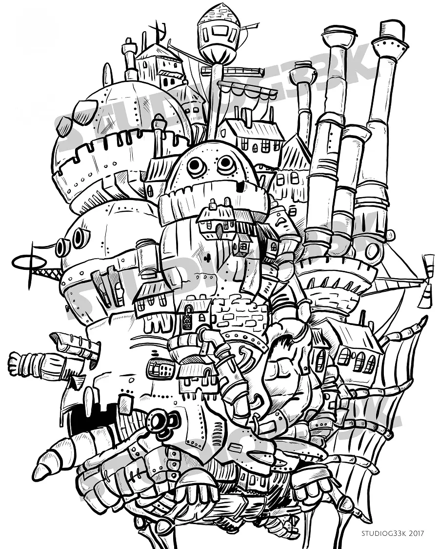 Howl s Moving Castle Coloring Pages 1