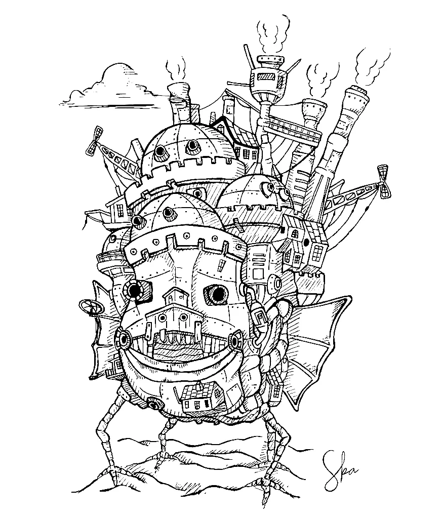 Howl s Moving Castle Coloring Pages 4