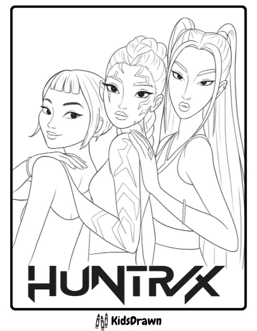 Huntrix Coloring Pages 17