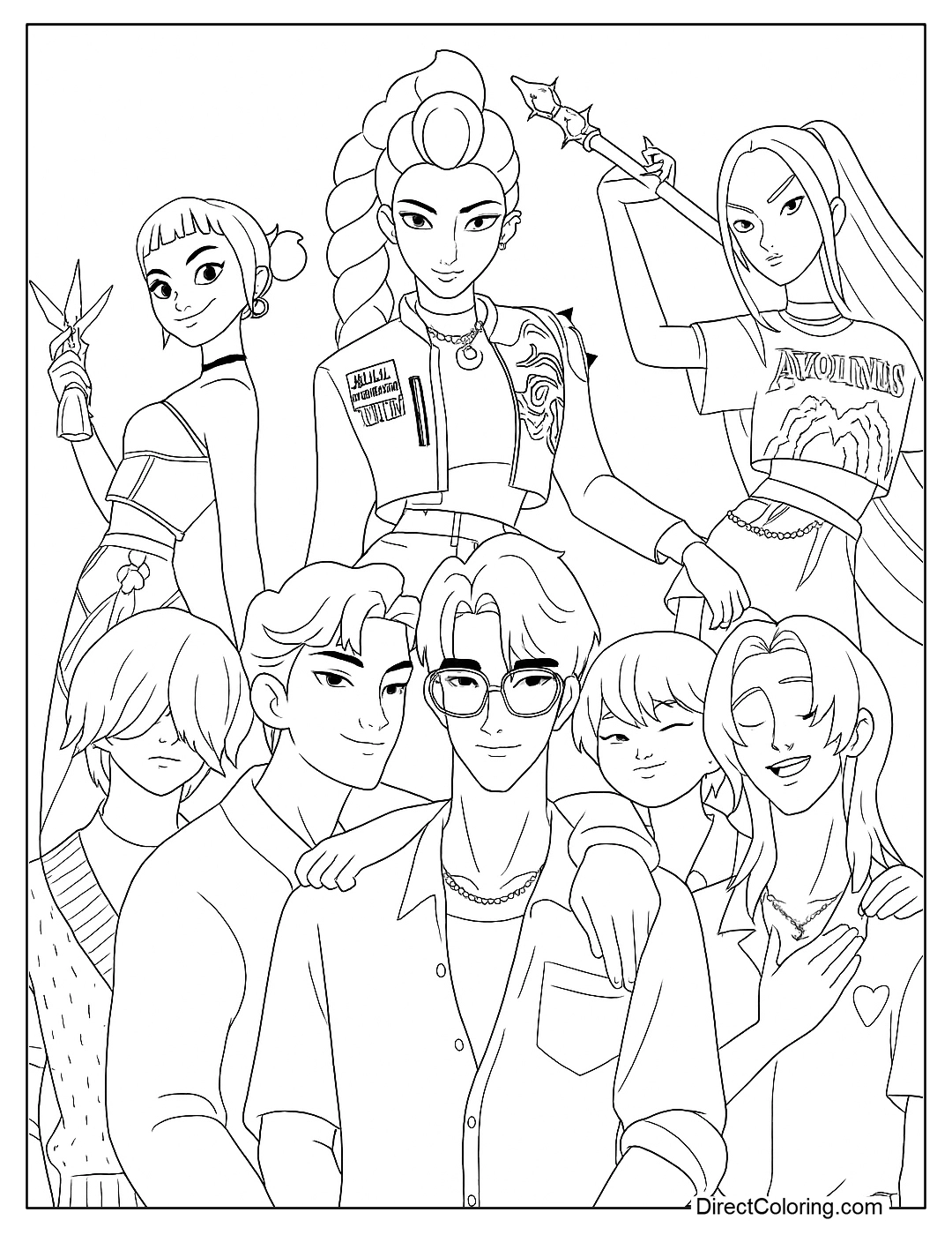 Huntrix Coloring Pages 2