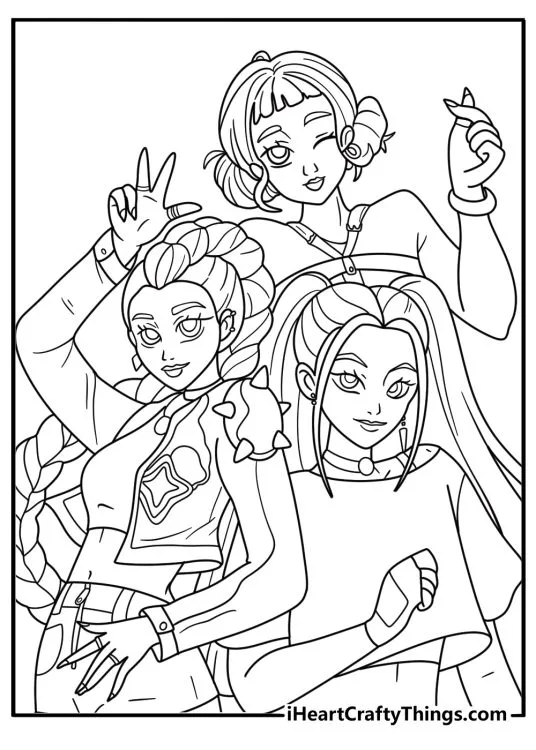 Huntrix Coloring Pages 5