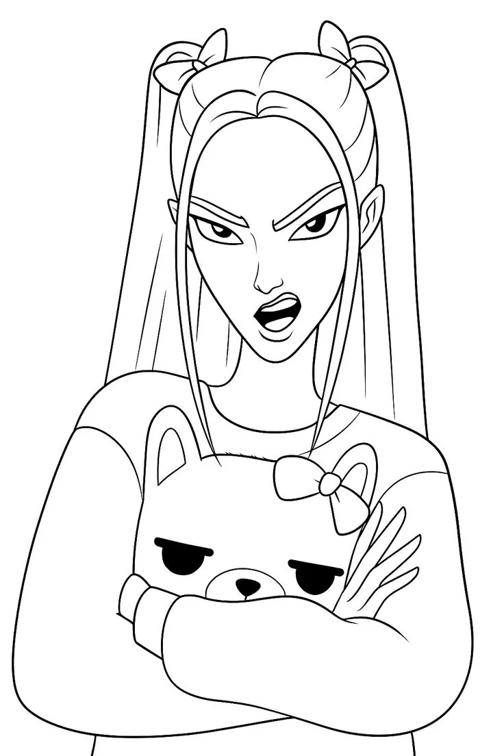 Huntrix Coloring Pages 7